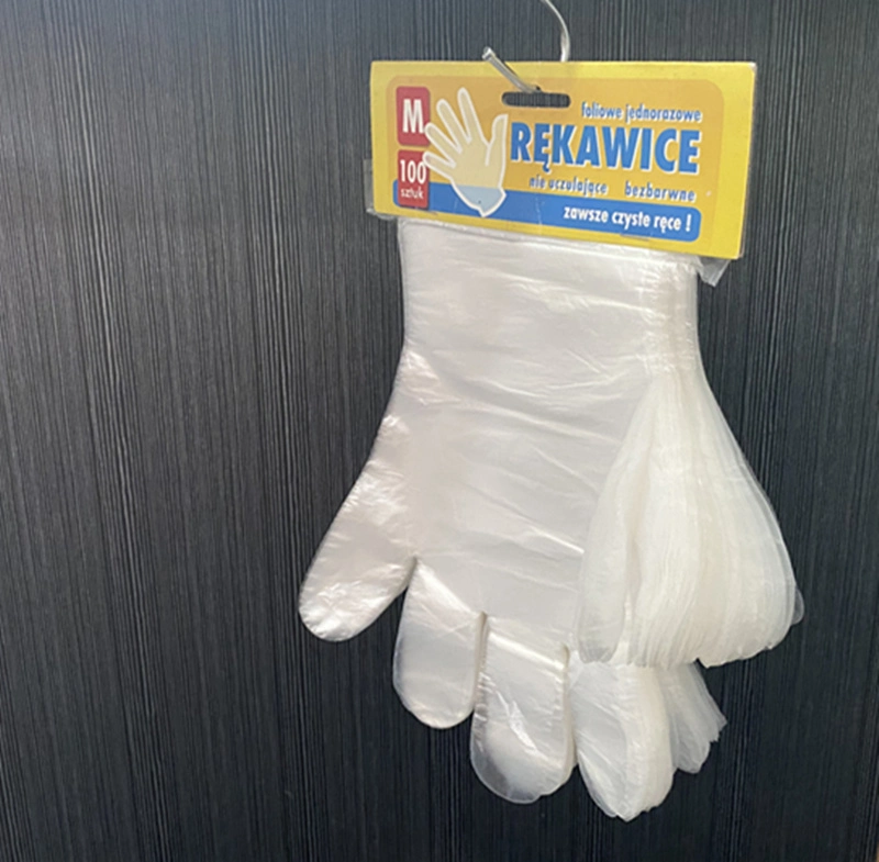 La película PE Guantes de plástico desechables para alimentos y de la familia