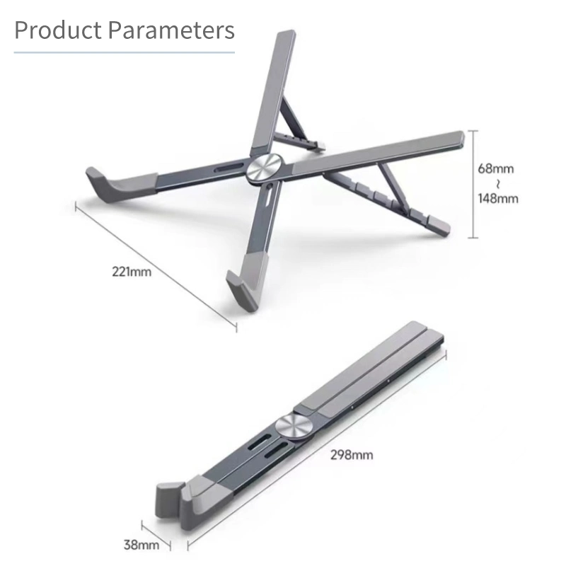 Verstellbarer tragbarer Laptop-Ständer aus Aluminium Faltbare Notebook-Halterung für Computer Notizbuch