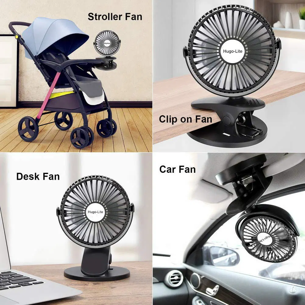 3 Speed Mini Clip Personal Quiet Electric 4 Inch USB Desk Fan