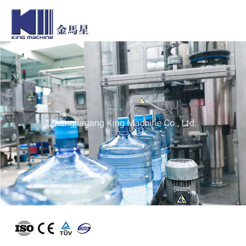 Factory Price Automatic 600bph 5 Gallon Bucket Big Bottle 19L 20L Bottled Liquid Pure Mineral Water Barrel Washing Filling Capping Bottling Packing Machine