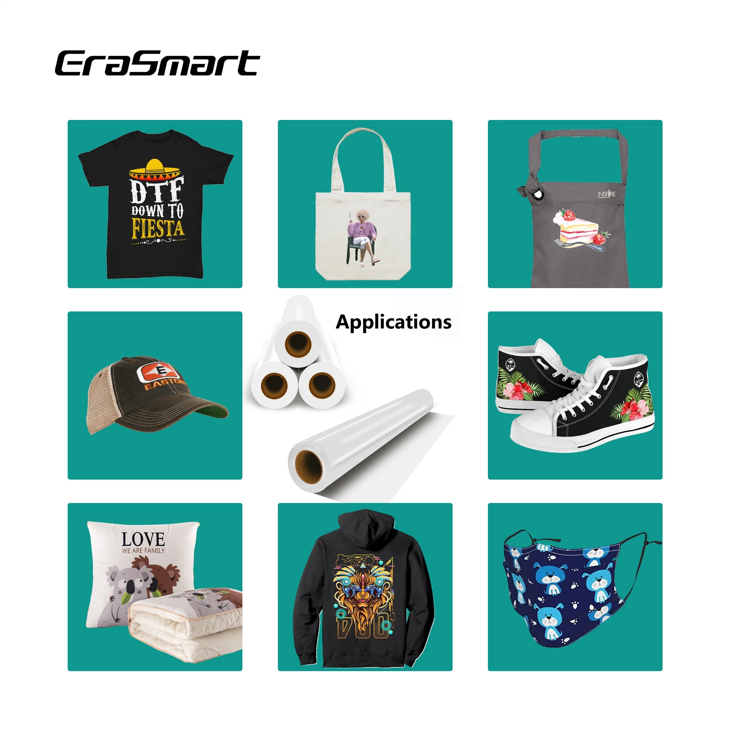 Erasmart Dtf Pet Film A3 A4 Heat Transfer Film Paper Dtf Printer Sheets Single Double Sided Printing A3 A4 Dtf Film