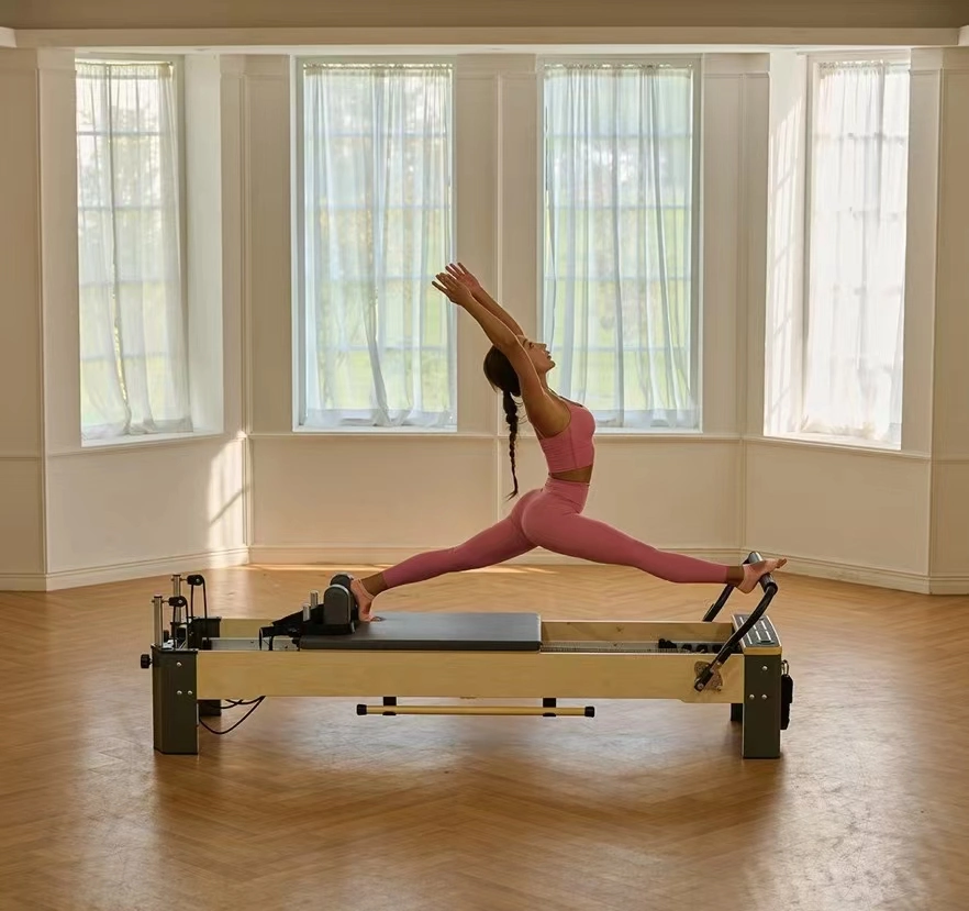 PRO Yoga Body Building Gym Home Fitness Equipment Maple Wood Pilates Reformer Bed Machine Equipment Pilates