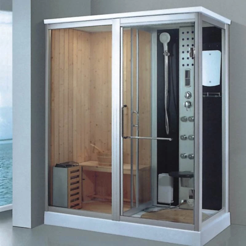 Quarto Luxury Design FAR Infrared Steam Sauna seca tradicional de fibra de vidro E Wet Steam com Duche Room