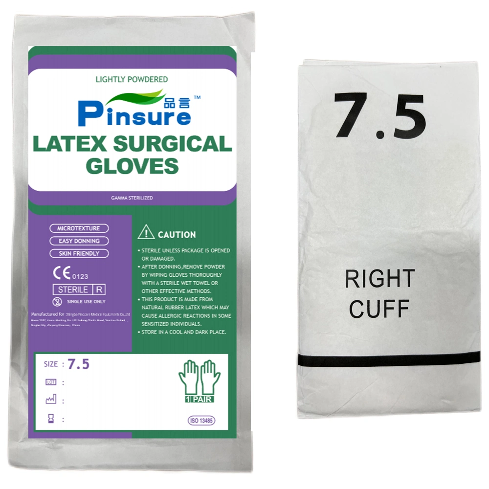 Sterile Latex Surgical Gloves Powder & Powder Free Eo & Gamma Radiation