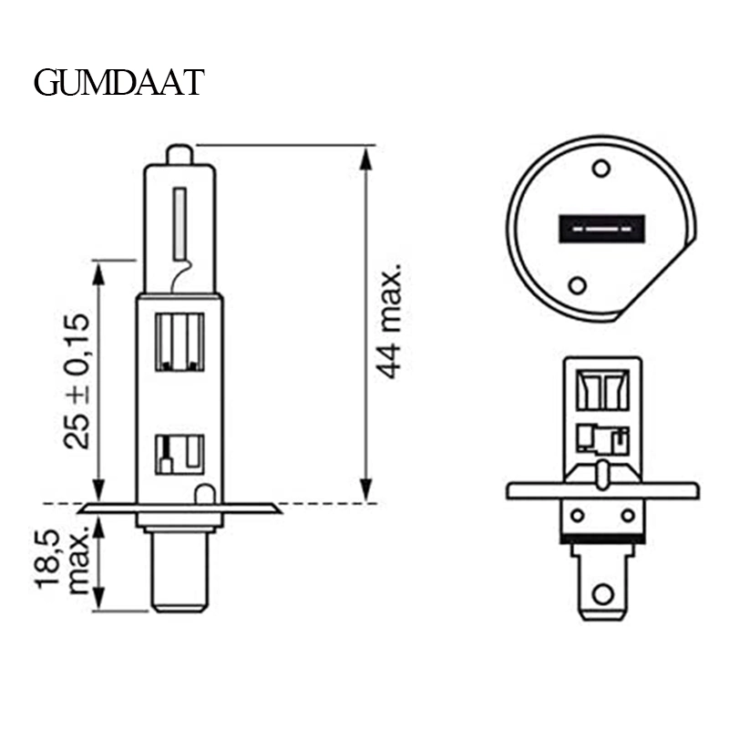 H1 12V 55W Lámpara de Vidrio de Cuarzo OEM Standard faro halógeno Lámpara de repuesto