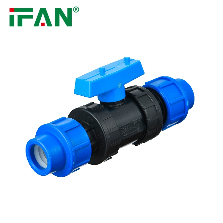 Ifan Wholesale/Supplier Polypropylene Color Customized PP Ball Valve HDPE Poly Pipe Fitting