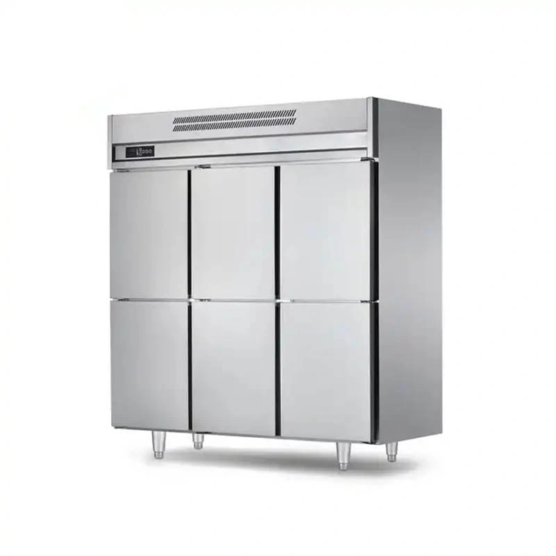 Aço inoxidável Equipamento de refrigeração comercial de 6 portas Cozinha