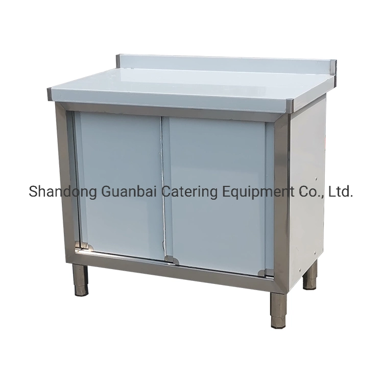 Guanbai stainless steel kitchen island cabinet unit with sliding doors and drawers