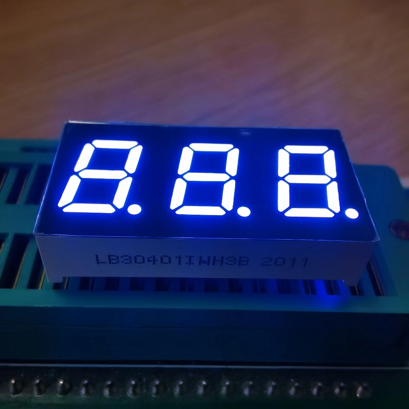 Display LED de 7 segmentos y tres dígitos 0,4Inch, ánodo común Ultra Blanco para indicador de temperatura