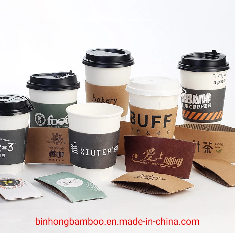 Wholesale/Supplier Custom Printed Disposable Coffee Paper Cup Sleeve Printing with Your Own Logo in 8oz/12oz/16oz/20oz/22oz