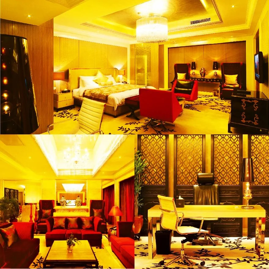 فندق بريزيدنت 5 نجوم فاخر مصنوع من خشب الرقائقي الخشبي الفاخر مجموعات أثاث غرف النوم (GLNB-070707)