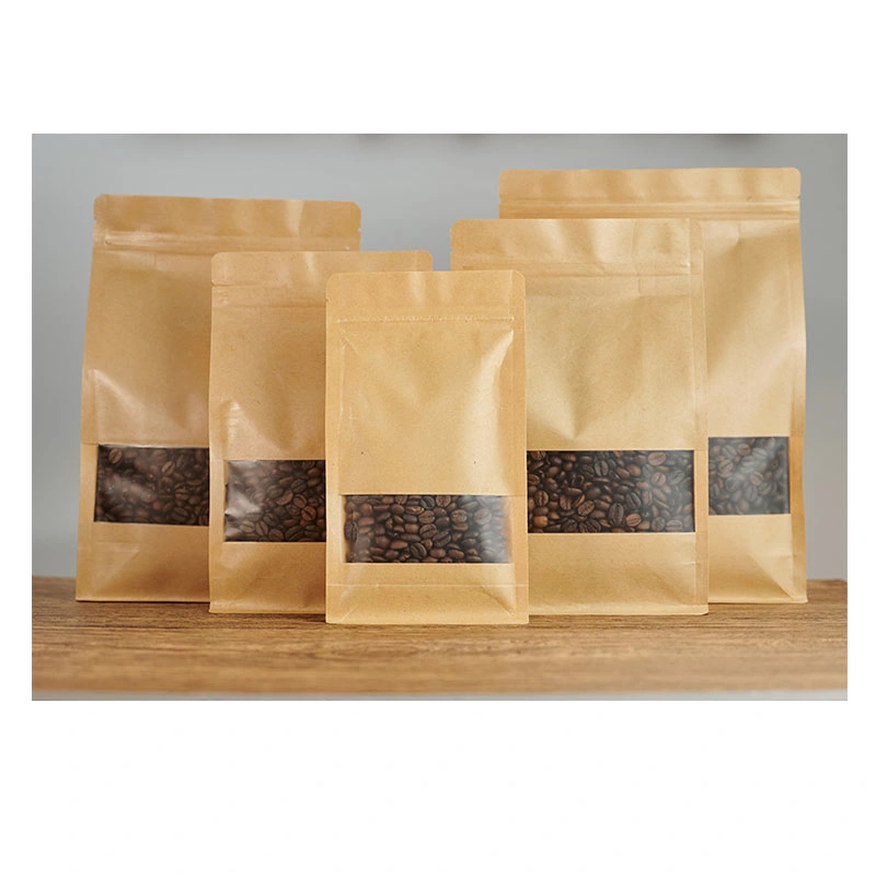 Customized & in Stock Coffee/Tea Stand up Pouch Kraft Paper Bags