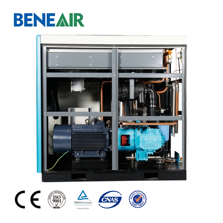 8 ~ 10 Bar Oilless Food and Medical Grade 100% Oil Free Silent Pm VSD Rotary Single Screw Type Air Compressor Price