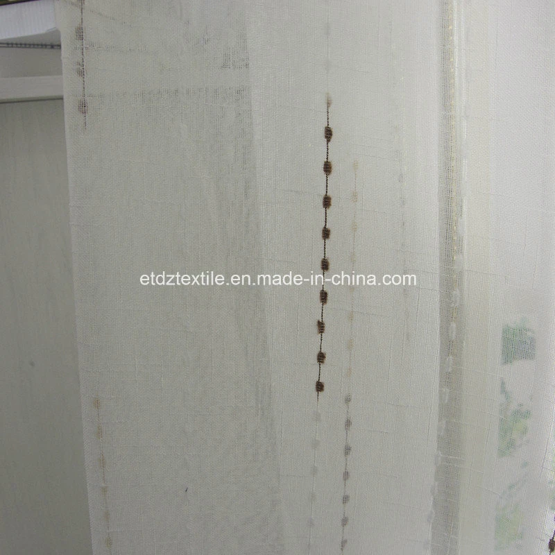 Polyester Jacquard Sheer Curtain Voile Fabric
