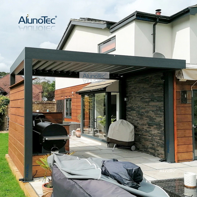 AlunoTec 3x3m 4x6m de techo Parasol ajustable diseño exterior moderno de la glorieta al aire libre para la cría de Kits de pérgola personalizado