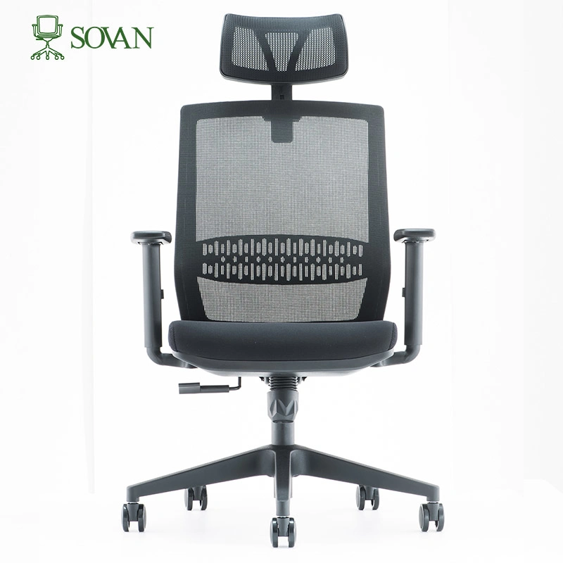 Ergonómico con respaldo alto ejecutivo de la malla silla giratoria de oficina con alta densidad de espuma moldeada Reposacabezas ajustable Amrest apoyo lumbar Silla de oficina