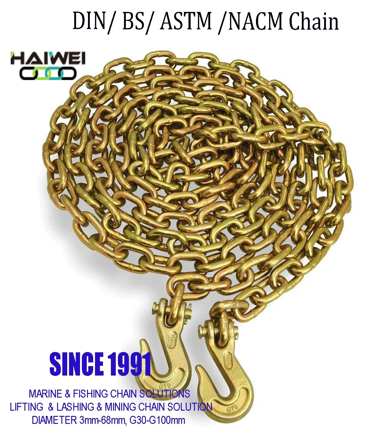 High Strength Lifting Chain, Anchor Chain, Stainless Steel Chain, Lashing Chain, Mining Chain (30 Years Chain Factory, D2mm-D68mm)