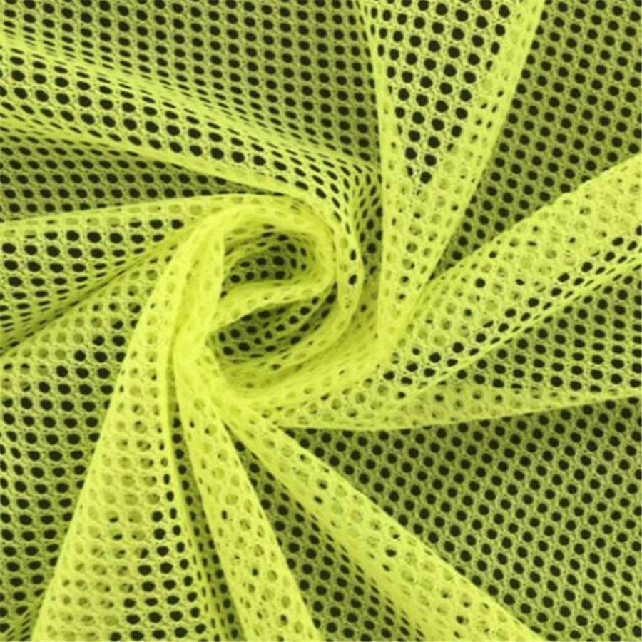 Gknitted 100% Polyester Printed High Visibility Fluorescent Net Mesh Fabric