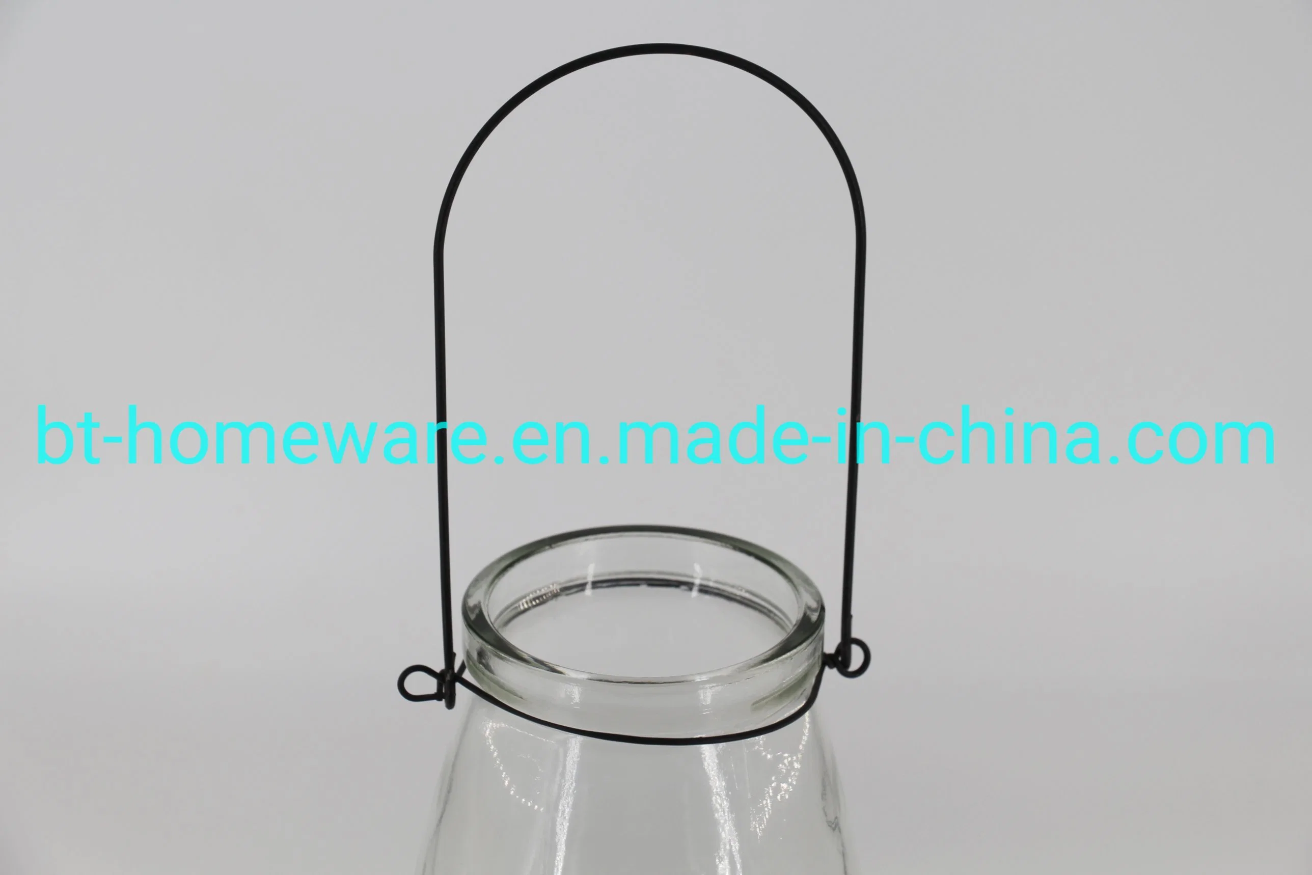 Hree Sizes Glass Hurricane Lamp/Vase with Handle and Color