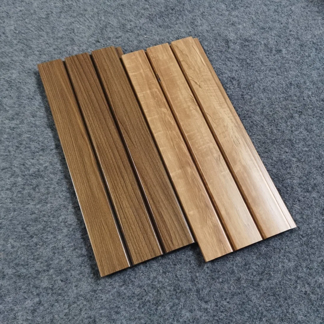 Exterior Slat Wood Golden Iterior Wall Trim Panel Solid Slat Flutted Wall Board for Interior Wall Decor