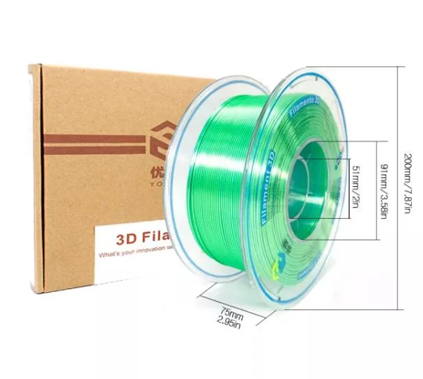 Factory Distributing 3D Printers Dual Color Bluer-Green Silk PLA Filaments Children 3D Idrawing Pens DIY Filaments 3D Printing Gifts Materials 1.75mm 2.85mm 1kg