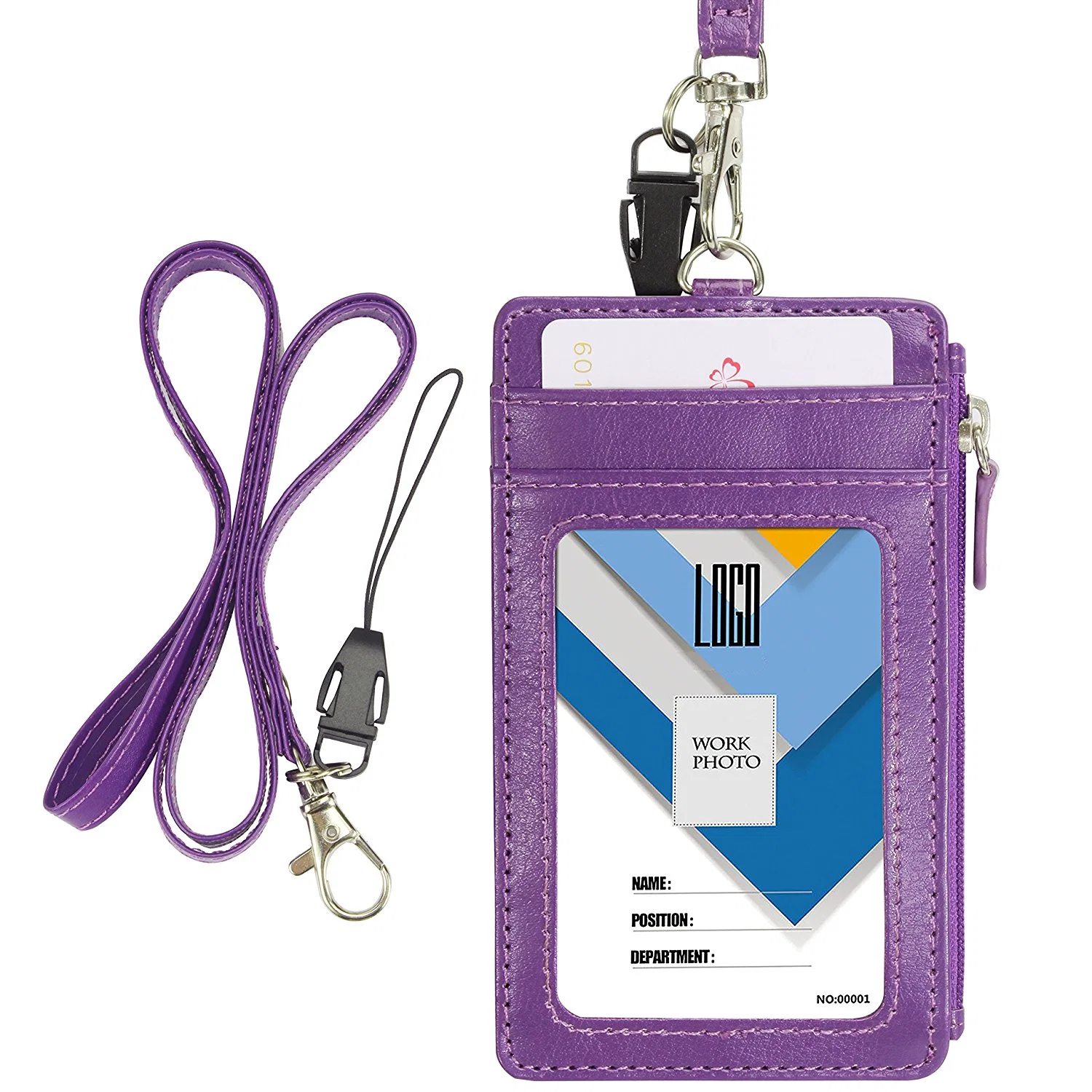 ID-Kartenhalter aus weichem PVC mit Reißverschlusstasche