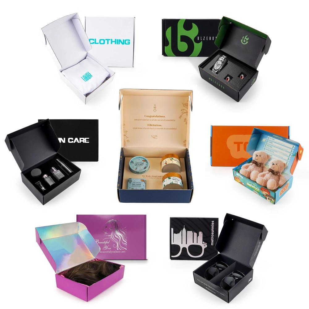 Custom logo impresso Craft Packaging ondulado Folding Mailing Mailer Caixas de oferta de papel