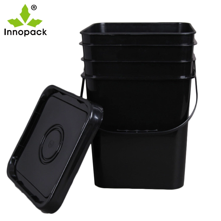 Food Grade Bucket Square Plastic Bucket Pails with Handles