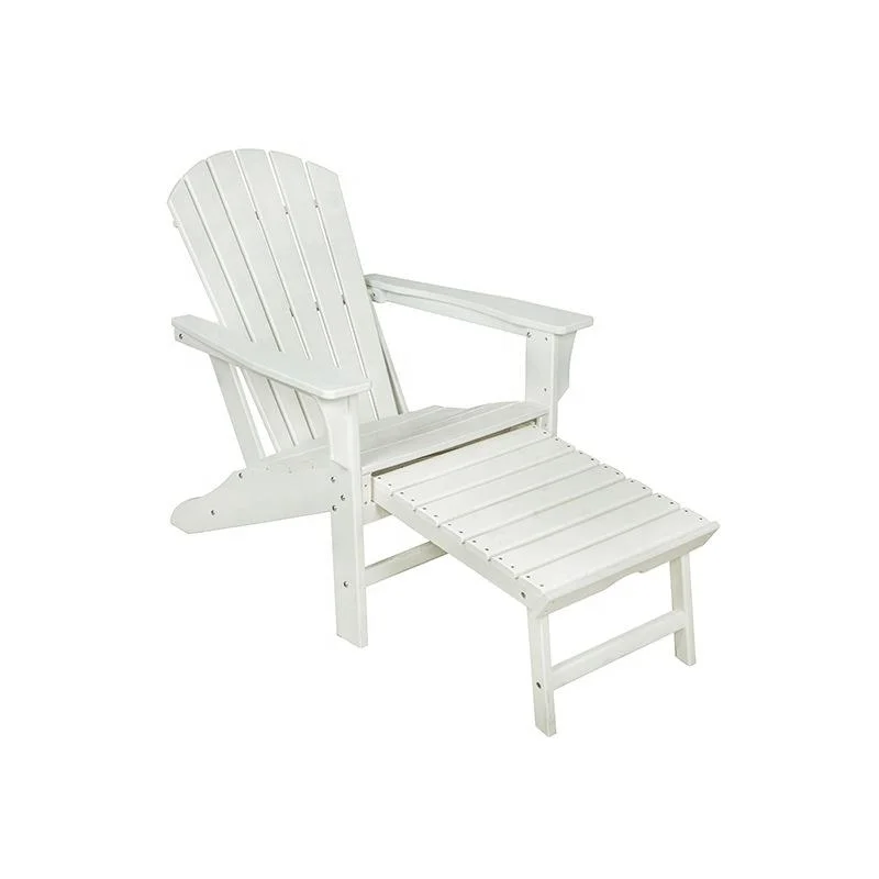 Extérieur étanche HDPE plastique Bois jardin terrasse repliable Adirondack réglable Chaise