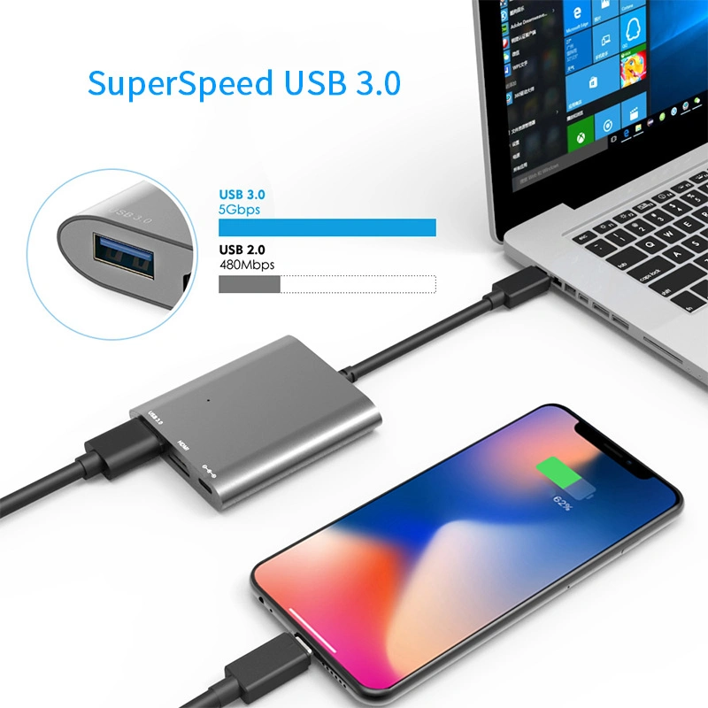 UHP3402 HDMI 4K USB C Gen 2 Aluminium Hub