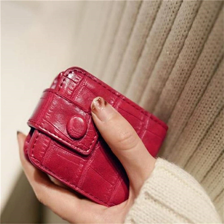 Portable PU Crocodile Leather Cosmetic Lipstick Bag Pouch Case with Mirror