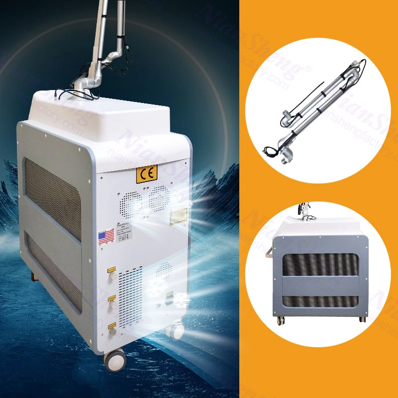 إزالة تاتو ماكينة الليزر المتعددة الكثافة ذات Q-Switched ND YAG Picosecond Laser تصبغ الليزر بالتقشير مناسب لكل معدات التجميل