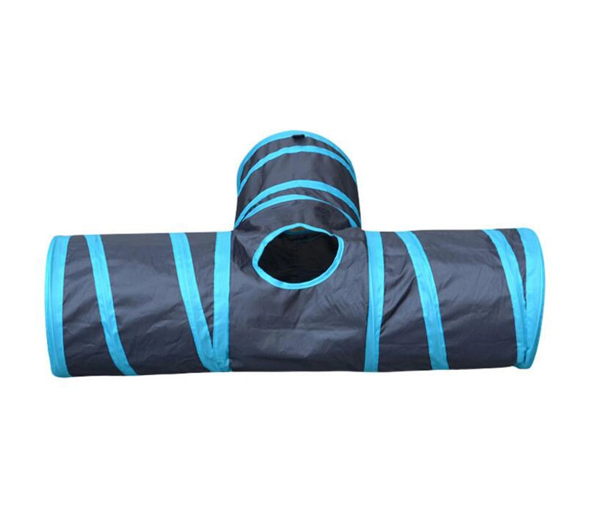 Tunnel of Fun, Collapsible 3-Way Cat Toy Tunnel for Playing