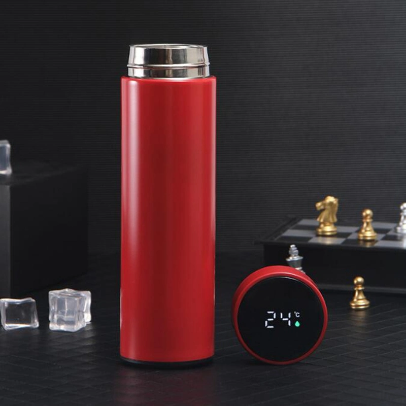 LED Digital Temperature Display Stainless Steel Thermometer Water Cup Bottle