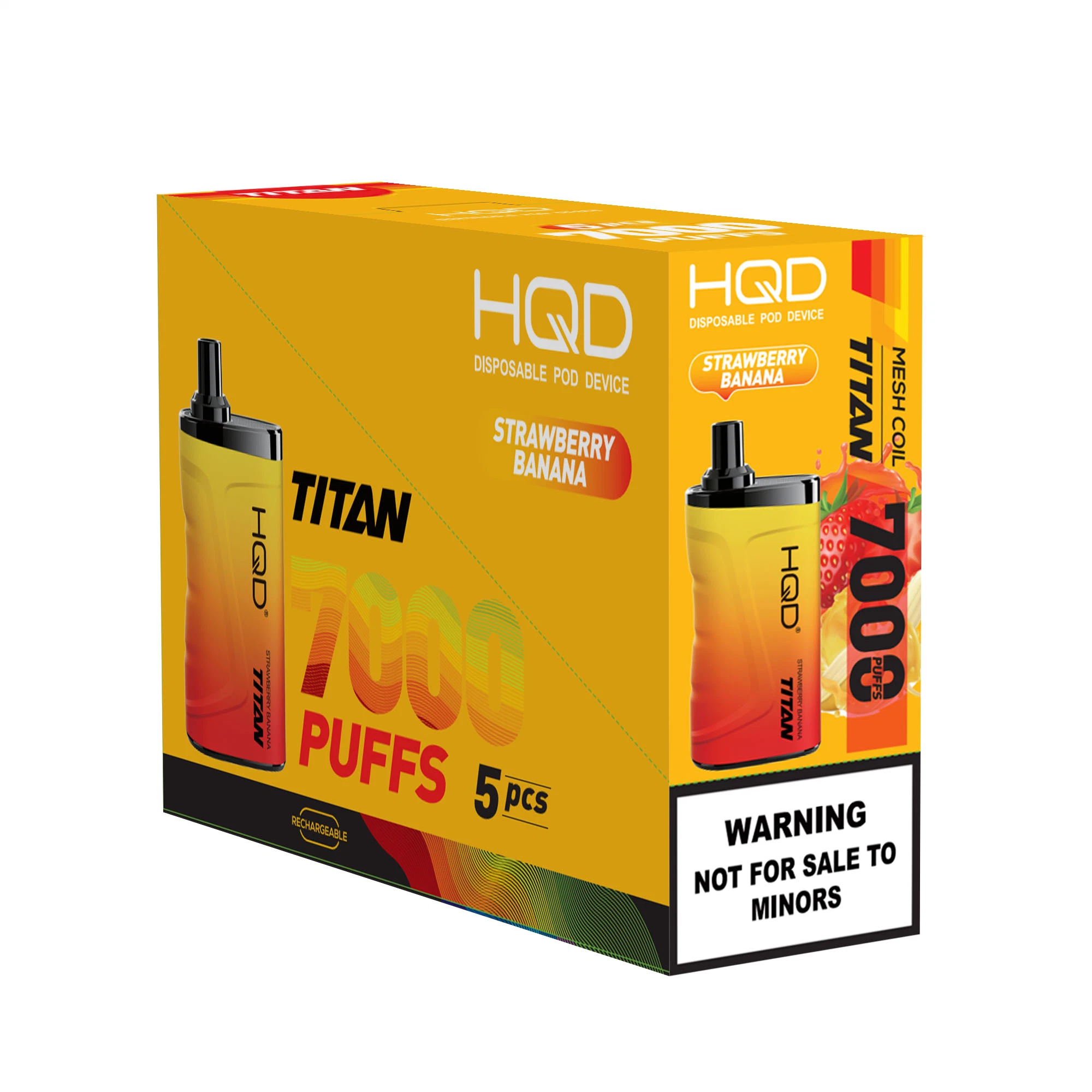 Hqd 7000 Puffs Vape Product: Titan. The Color of Products Change According Different Flavors