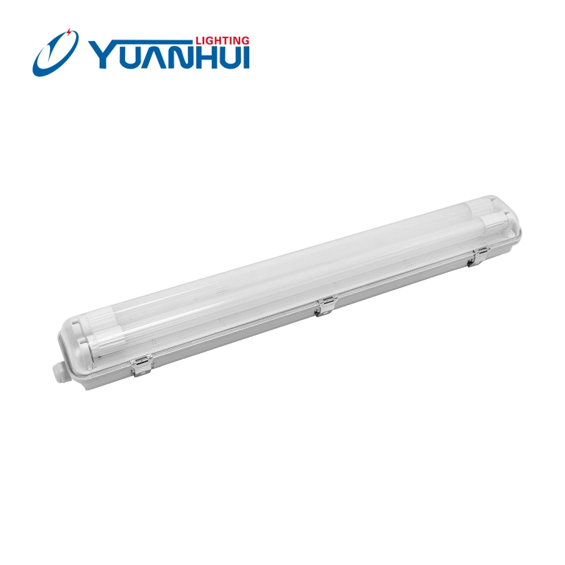 for T8 with Metal Reflector LED Fluorescent IP65 Install Double or Single Tube LED Waterproof Light