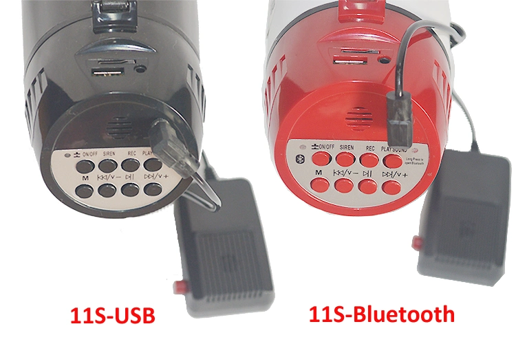 Tragbares Megaphon 35 Watt Leistung Megaphon Lautsprecher Bullhorn Stimme und Sirenenenalarm 11s-RC/11s-USB/11s-Bluetooth