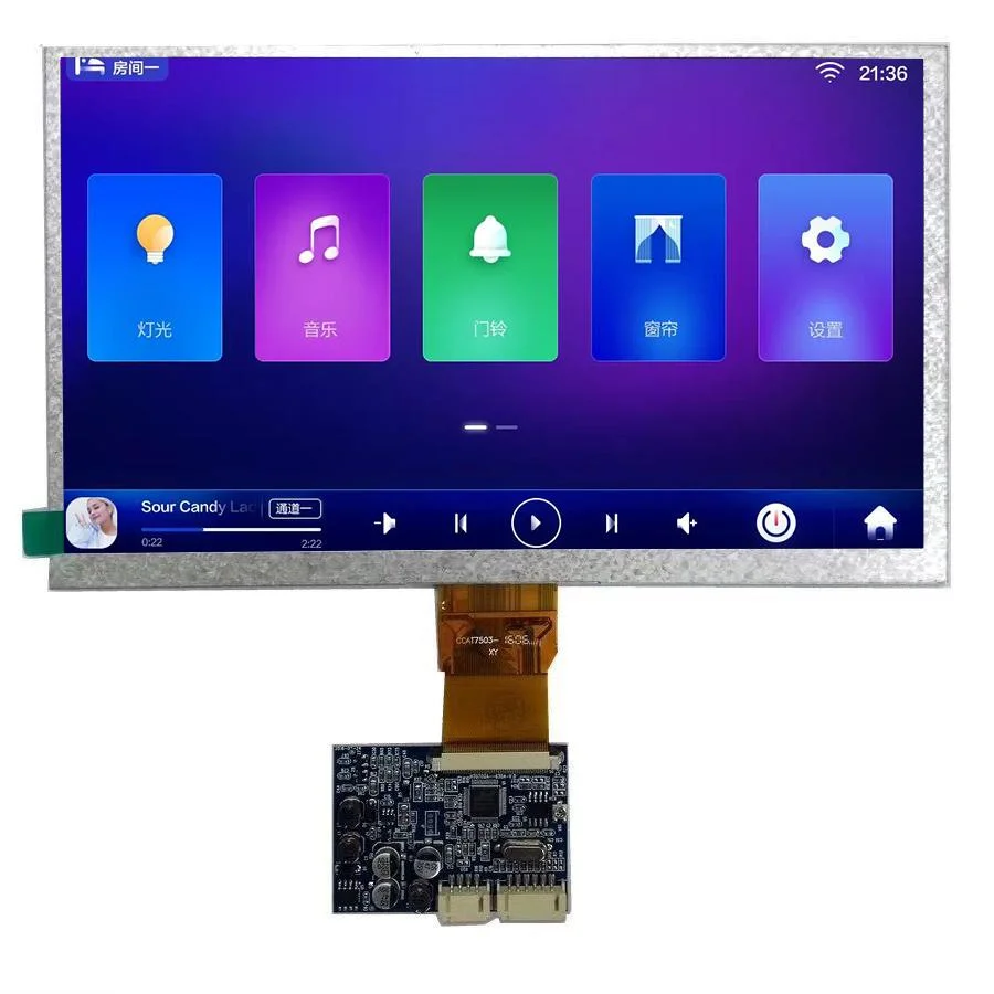 Módulo de ecrã LCD TFT 1024X600 de 10,1 polegadas com placa de condutor para Telefone com porta de vídeo