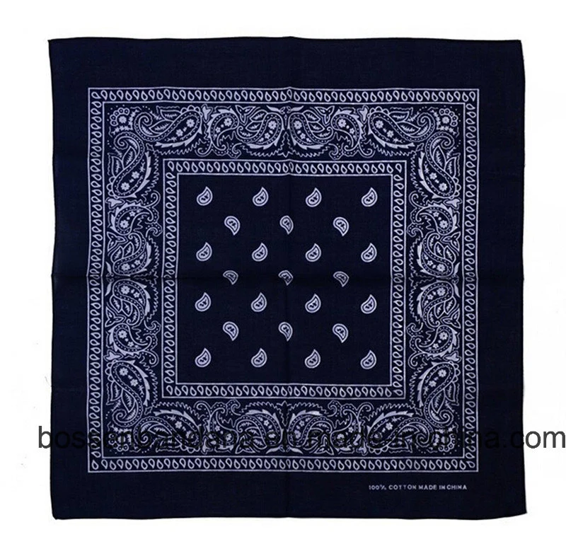 OEM Produce barato promocional personalizado impresas doble 100% Algodón Paisley Cowboy Bandanas