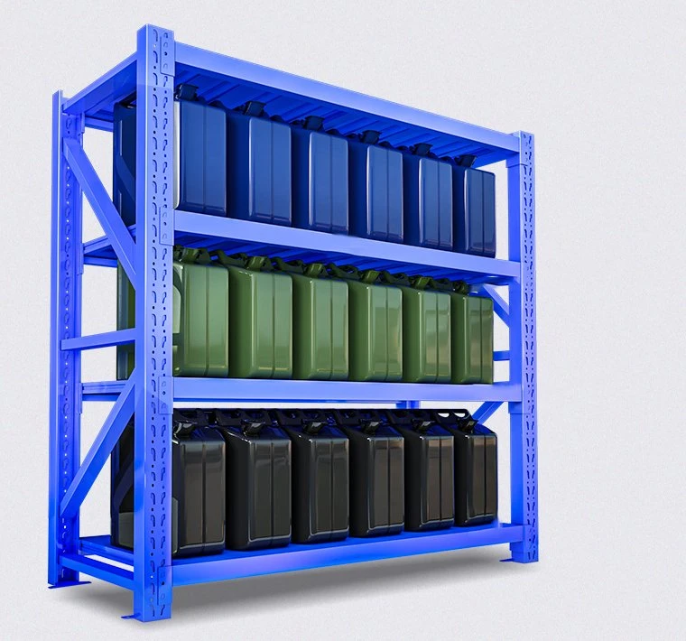Pesado de alto desempenho de armazenamento direito/ Warehouse Visor prateleira ajustável de armazenagem em prateleiras de rack com 4 Camadas Prateleira Cores personalizáveis