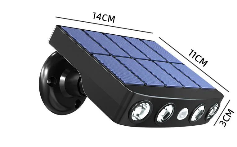 Sensor de movimiento al aire libre, las luces de LED 2W de las luces solares de exterior con sensor de movimiento de la luz de la pared la luz de seguridad de Energía Solar