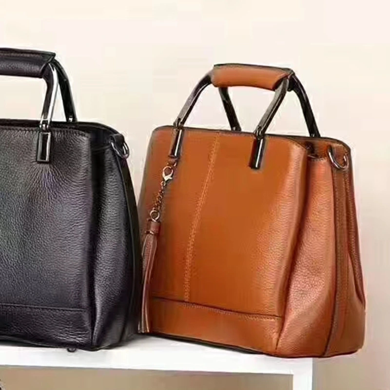 Cuir véritable sacs fourre-tout ordinateur Mesdames sac à main de l'épaule Sac de peau de vache