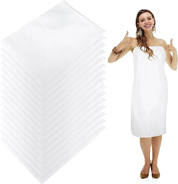 Disposable SPA Wrap Non Woven Robe with Adjustable Closure for Bath Sweat Steaming Salon