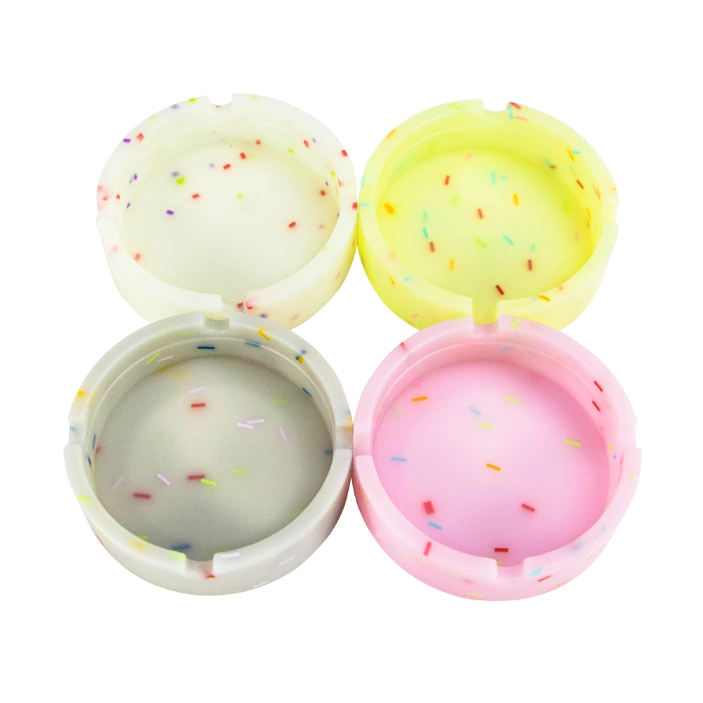 Rainbow Particles Luminous Smoking Accessories Tobacco Silicone Ashtray