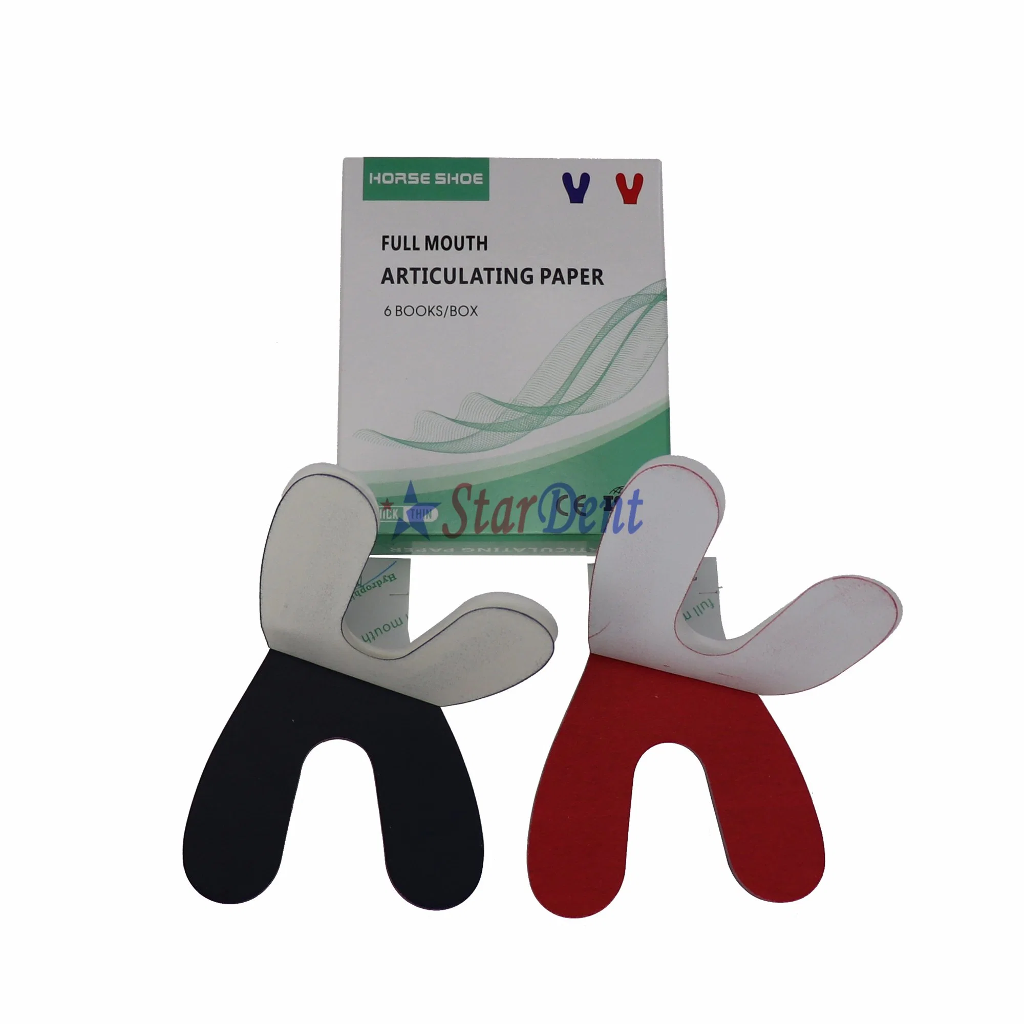 Articulando Dental tipo ferradura papel articulador Branco Azul/vermelho para Denture dentes cor vermelha