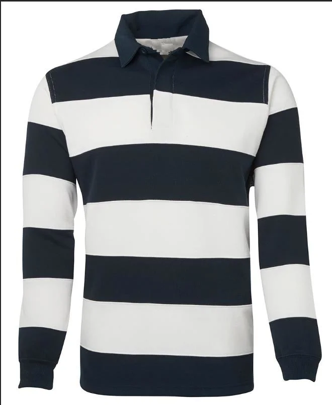 Custom Long Sleeve Striped Cotton Rugby Shirt Knitted Rugby Jersey