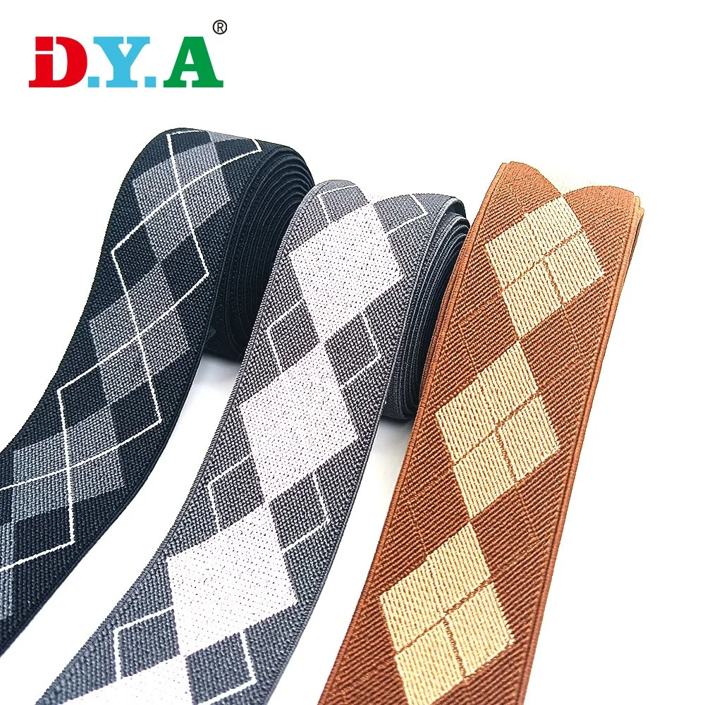 High Elasticity Polyester Rubber Elastic Webbing Band Jacquard Woven Elastic Band for Suspenders Belt