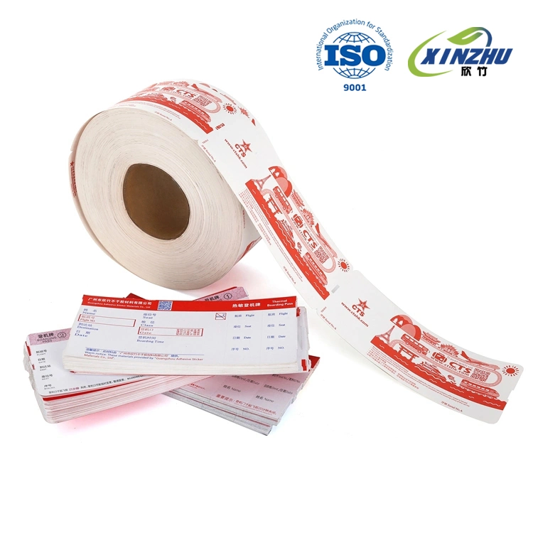 Custom Airline Boarding Pass equipaje etiqueta adhesivo térmico papel plegable Material autoadhesivo para etiquetas papel térmico directo 99% de descuento