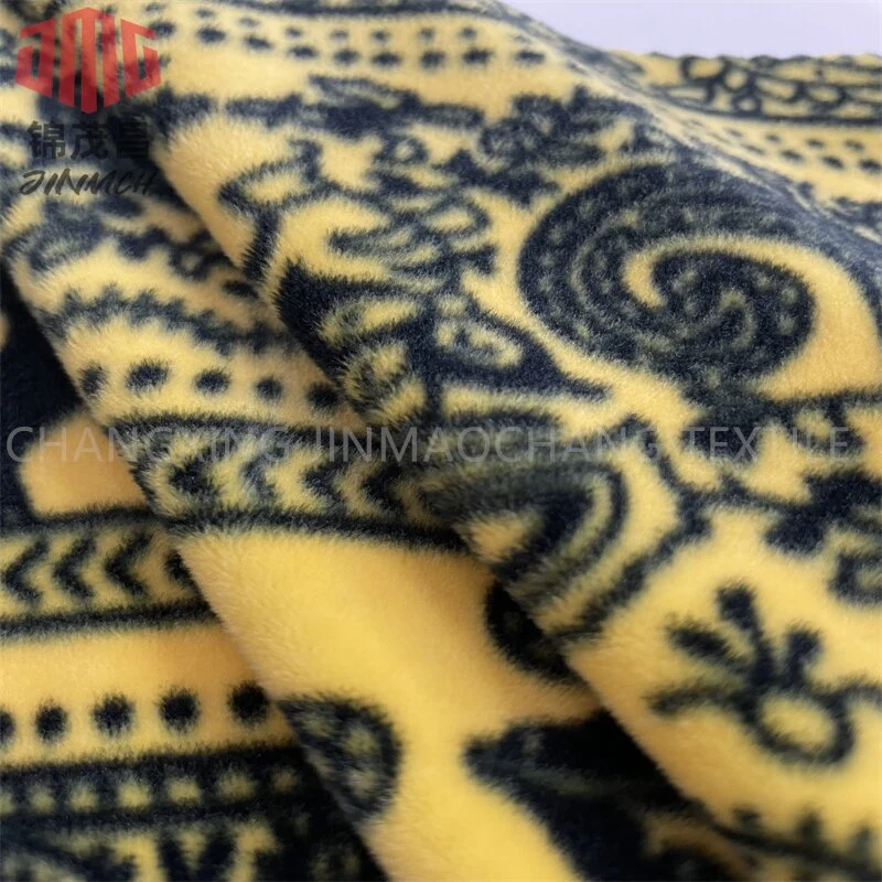 Factory Knitting Fabric 95% Polyester 5% Spandex Printed Super Soft Velboa Fabric Home Textile Pajamas Warm Winter Leggings Stretch