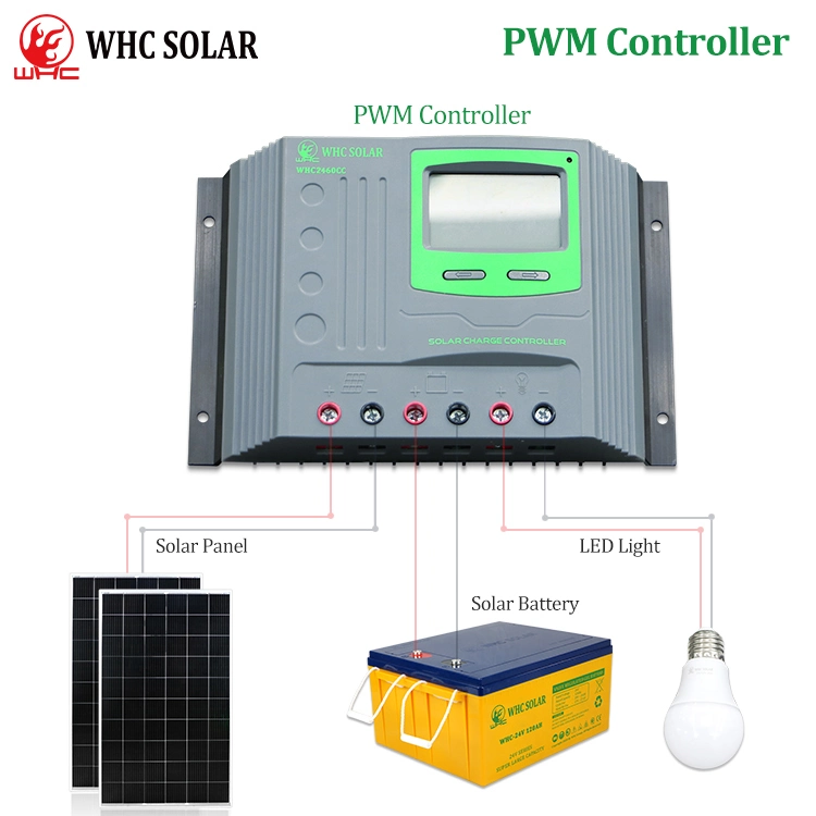 WHC Mayorista/Proveedor 12V24V carga solar PWM controlador de panel Precio con Salida USB